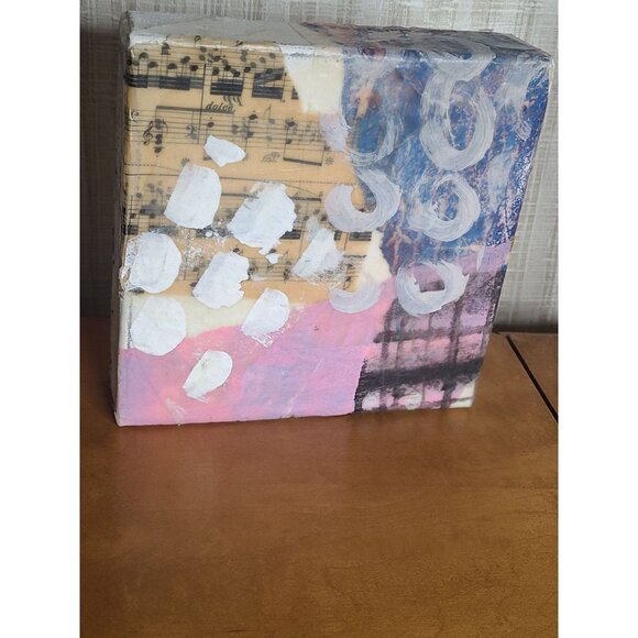 Sweet Little Song Original Mixed Media Abstract Collage Canvas By Cindy Smith - Picture 2 of 7